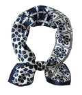 STARWHISPER 100% Pure Mulberry Silk Square Scarf-27''x27 Lightweight Hair Scarves Headscarf Night Sleeping with Gift Packed - color: Navy Bloom Mix