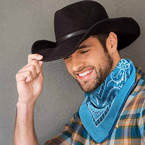 Syhood 24 Pcs Cotton Tie Dye Bandanas Bulk Paisley Bandanas Cowboy Headwrap Scarf Halloween Hiphop Handkerchief for Men Women