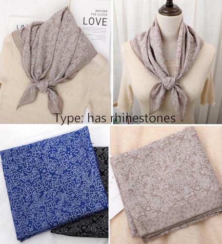 K-Elewon 27.5” Women Medium Square Scarf Head Scarf- 2PCS Neck Scarf Hair Scarf Head Sleeping Wraps Scarfs for Women H07 - color: Se05(2pcs)