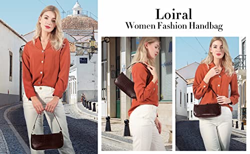 Loiral Small Purse for Women, Retro Classic Tote HandBag Shoulder Bags Clutch Purse - color: Brown