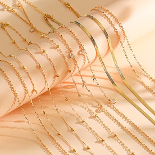 8Pcs Waist Chain 18K Gold Plated Belly Belt Chains Sexy Bikini Summer Beach Satellite Beaded Sequin Snake Layered Coin CZ Body Chain Jewelry Accessories for Women Gold Silver Tone Adjustable - color: Gold