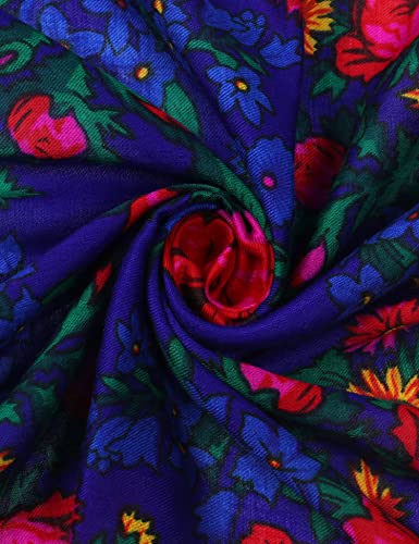 MJ SERECA Acrylic Bandana Printed Hair Scarf Square Ukrainian Head Scarf Floral Babushka Neck Scarf for Women 30"/42"/60" - color: 3 Pack-c 30"