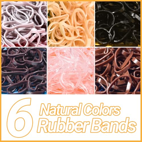 TsMADDTs Hair Accessories, Elastic Hair Ties for Baby Toddlers Kids Girls, 6 Colors Small Rubber Bands Set with Ties and Clips, Styling Tools - color: 6 Natural Colors