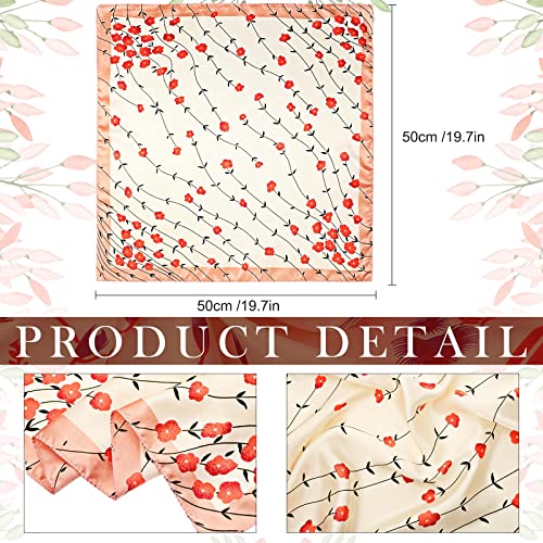 Handepo 40 Pieces Women Head Scarf Satin Square Silk Feeling Mixed Color Hair Neck Head Scarf Set, 19.69 Inch - style: Stylish Style