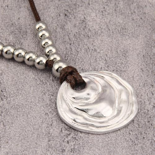 Bohemian Necklaces for Women Long Leather Necklace with Large Pendant Chunky Boho Hippie Jewelry Pendant Chocker Necklace - style: Large Statement Pendant Necklace