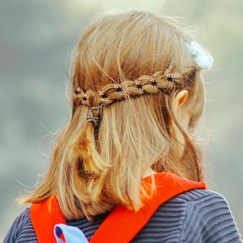 VOCOSTE 12 Pcs Mini Hair Claw Clip, Small Rhinestone Hair Clips, Metal Little Hair Clips for Women and Girl Flower Hair Accessories, Orange - color: Orange