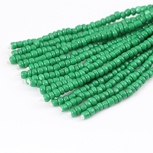 NLCAC Women's Beaded tassel earrings Long Fringe Drop Earrings Dangle 6 Colors - color: dark green