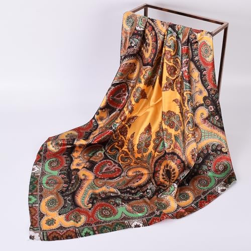 Headscarf Large Square Women Scarf 35" Fashion Scarves Silk Feeling Hairscarf - color: A116