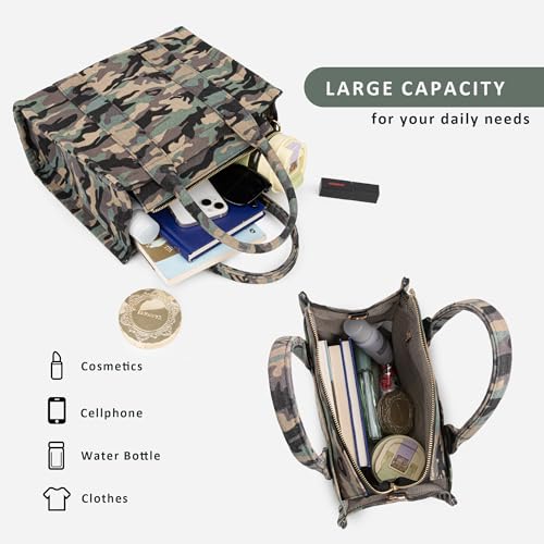 Canvas Tote Bag for Women Top Handle Handbag Crossbody Tote Bag for Women - color: A1-camouflage