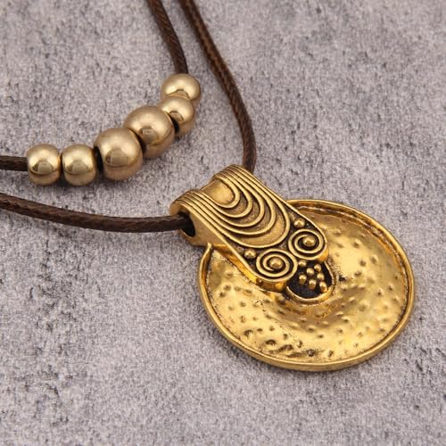 Bohemian Necklaces for Women Long Leather Necklace with Large Pendant Chunky Boho Hippie Jewelry Pendant Chocker Necklace - style: Bohemian Boho Necklace