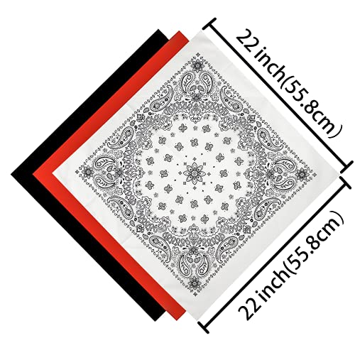 6 Pack 12 Pack Bandanas 2 Sides Printed 22inch Unisex Cowboy Kerchiefs - color: Yellow-6 Pack