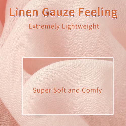 Harewom Lightweight Gauze Linen Feeling Shawl Wraps for Women Beach Summer Scarf for Evening Wedding Dresses - color: Shawl Wraps - Pink