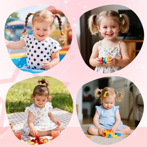 500pcs Baby Hair Ties, Toddler Hair Ties for Girls, Kids Seamless Elastic Hair Bands, 1 Inch No Metal Ponytail Holders, Soft Cotton Hair Accessories, 30 Assorted Colors, Durable & Pain-Free - color: Assorted Colors - Baby