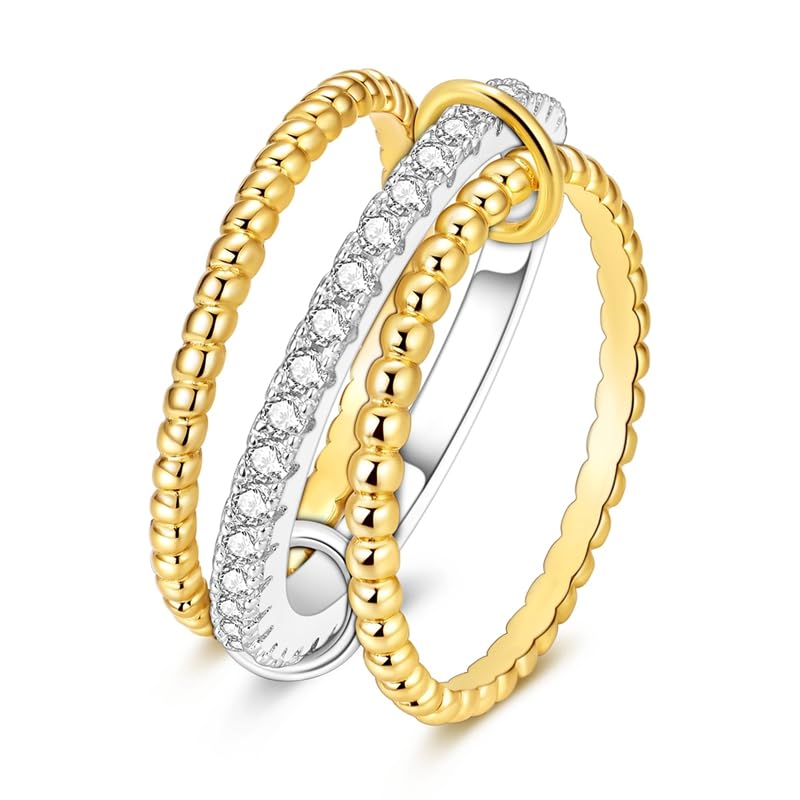 Stackable Rings Set for Women with 5A Cubic Zirconia Gift for Statement Rings Promise Rings Party Favor Ring-packs - style: Rings Set 2