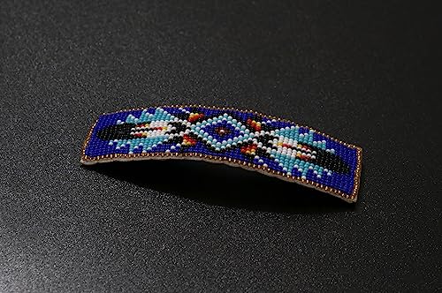 Beaded Hair Clips Native American Style Handmade Collection (Blue) - color: Blue