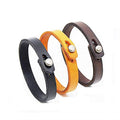 Mens Genuine Leather Bracelet - Handmade Adjustable Leather Cuff Bracelet punk Style leather wrap Wristband for Men - color: A-(Black + Brown + Yellow)