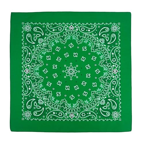 Classic Paisley Bandanas - 3 Pack Gift Set, 100% Cotton, 22x22 Inches - color: Dark Green