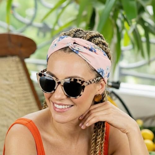 DRESHOW 10 Pack Boho Headbands for Women Vintage Cross Elastic Head Wrap Hair Accessories - color: 10 Pack C: Flower Printed Series X