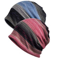 Women's Baggy Slouchy Beanie Chemo Hat Cap Scarf - color: 2 Pack-multicolor a