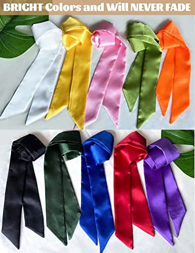 kcctoo 2/6/10Pack Scarf Bags for Women Handbag Scarfs Band Hair Neck Scarves Fashion Gifts - color: Pure Color-10 Pcs