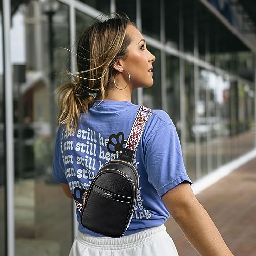 APHISON Small Sling Bag Fanny Packs Cell Phone Purse Vegan Leather Crossbody Bags for Women Chest Bag with Adjustable Strap Black - color: 13-black