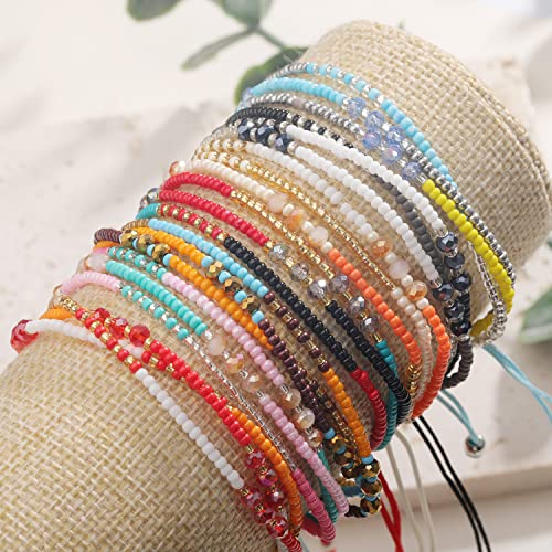 SUMMER LOVE Boho Bohemian Beaded Anklet Bracelets for Women Unique Colorful Pretty Beach Anklet,Handmade - color: Color 8#