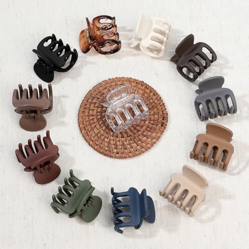 Sisiaipu 12Pcs Hair Clips for Women 1.8 Inch Small Claw Clips for Thin Hair Medium Hair Claw Clips for Thick Hair Accessories for Women Girls (Transparent) - color: Transparent