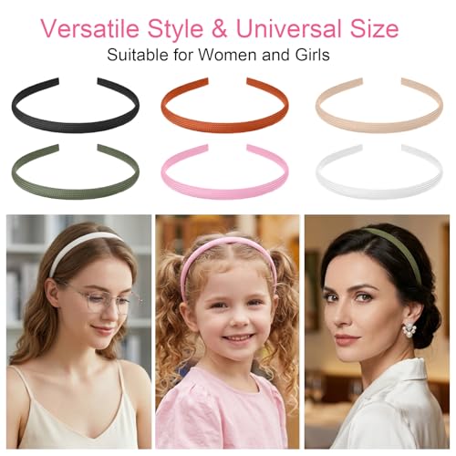 Ymapinc 6 PCS Fabric Headbands, Cute Cloth Headbands for Women | Non Slip Soft Thin Headband Pack for Makeup/Washing Face (6 Color)
