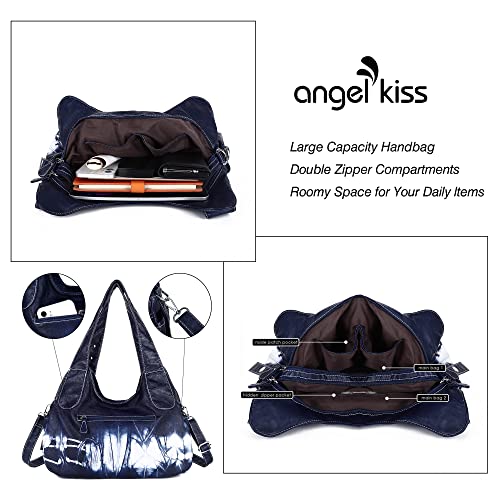 Angelkiss Hobo Purses and handbags for Women Satchel Handbag Women Purses Large Daily Shoulder Bags | Purses - color: Deep Blue
