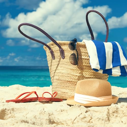 DRESHOW Women Straw Sun Hat Short Brim Panama Travel Fedora Summer Hat Roll Up Beach Cap for Women UPF 50+ - color: 1 Pc Straw Hat: Khaki (Beige Ribbon)
