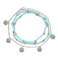Turquoise Shell Anklet for Women Link Bracelet Jewelry Adjustable Anklet for Summer Beach (anklet570)
