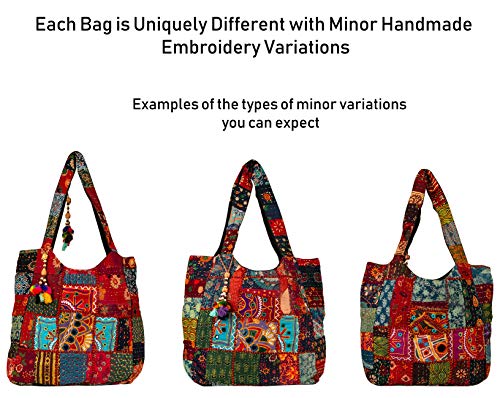 Tribe Azure Fair Trade Women's Cotton Shoulder-Handbags