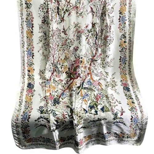 Acotavie Scarfs for Women Dressy Fashion Scarves Long Floral Pattern Scarf Lightweight Sunscreen Shawls - color: C030
