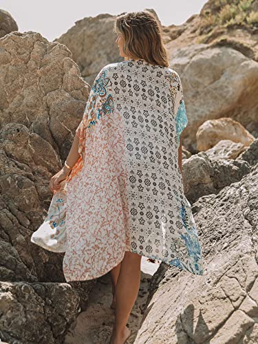 Breezy Lane Kimonos for Women Swimsuit Coverups Beach Cover Up Swimwear Cardigan Summer - color: Blocks a