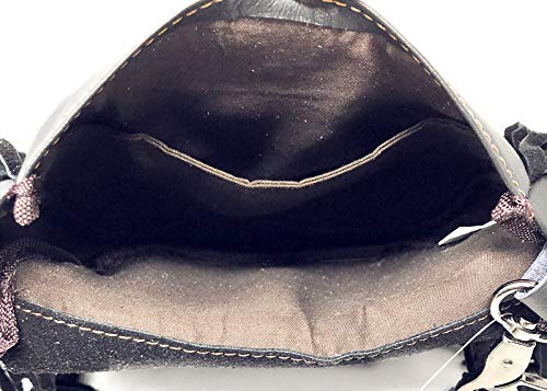 Western Genuine Leather Floral Tooled Fringe Womens Crossbody Bag 3 Color - color: Brown