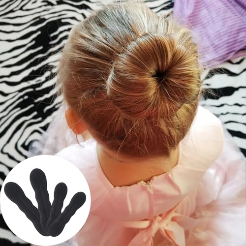 4-Pack Hair Bun Maker for Women - 2 Small & 2 Large Non-Slip Foam Sponge Bun Shapers for Easy Updos, Lazy Hair Curler Bun Clips, Reusable Magic Bun Curler for Long/Short/Thick/Thin Women Hair