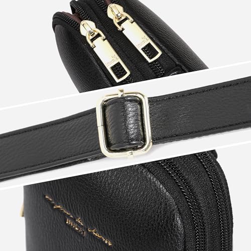 INICAT Women's Small Sling Bag, Lightweight Everyday Vegan Leather Crossbody Purse for Daily Essentials and Travel Light - color: Black Solid, size: Small