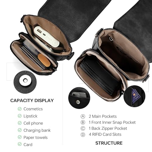 GEMIU Small Crossbody Bags for Women Cell Phone Purse Crossbody Wallet Purses with Card Slots - color: A-black