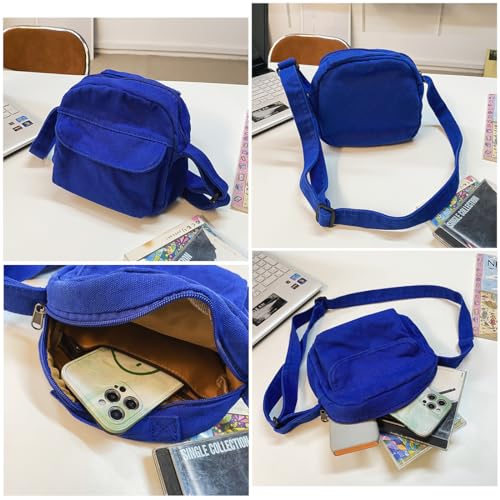 Small Crossbody Bag Cute Purse Mini Canvas Crossbody Purse Phone bag - color: Purple2