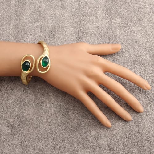 Chunky Gold Bracelet Trendy Gold Cuff Bracelets for Women Statement Silver Arm Cuffs Bangles Arm Punk Jewelry Accessories - style: Gold Bengals