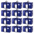 TAILI 12 Pack Dark Blue Extra Large Moving Bags, Heavy Duty Totes with Visible Window, Wrap Around Handles, Great for Space-Saving - color: Dark Blue, size: 12 Large