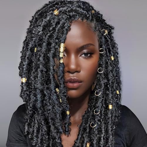 100 PCS Gold Dreadlock Beads Hair Jewelry Braids Accessories for Goddess Locs Crochet Passion Twist Hair Rings Soft Metal Adjustable Braiding Cuffs (100Pcs, Gold) - color: Gold, size: 1 Count (Pack of 100)