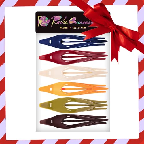RC ROCHE 6 Pcs Flat French Claw Hair Clips For Women Thick Curly Hair Barrettes Duckbill Concord Side Slide Extra Hold Curved Eyelet Strong Hold Grip, Medium Classic Multicolor - color: Classic