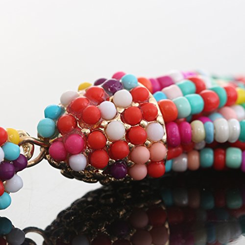 NLCAC Women's Beaded tassel earrings Long Fringe Drop Earrings Dangle 6 Colors - color: confetti