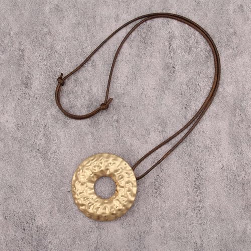 JAOYU Boho Necklace for Women Large Pendant Necklace Boho Long Choker Leather Gold Necklace Vintage Earthy Jewelry Trendy - style: Boho Long Pendant Necklace