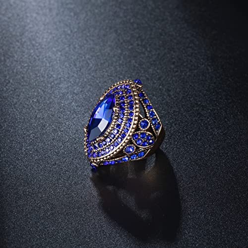 Women Ring - 32mm Turkish Style Gemstone Women Jewelry J0769 - color: Blue