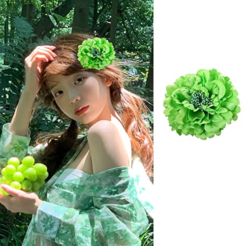 Hair Flower Clips Brooch Boutique Hair Accessories Bohemia Hairpins for Women Girls Green - color: Green