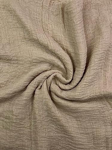Humble Hilo Womens Woven Bohemian Style Gauze Scarf,Shawl, Head Wrap Fringed Edge Lightweight, Long Folds Small - color: Latte