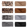 AQOKKA Elastic Knotted Headbands for Women Criss Cross Head Bands for Women's Hair Non Slip Boho Wrap Twisted Hair Accessories - color: 8 Sets ：G