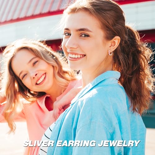 Earrings for Women 925 Sterling Silver Hoop Earring Colorful Cute Fashion Hoop Earrings Graduation Birthday Jewelry Gifts for Women - color: Purple